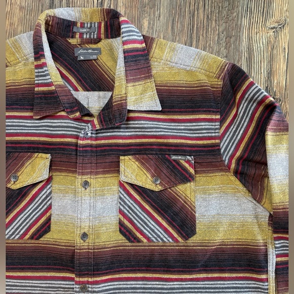 Eddie Bauer Flannel Shirt Mens 2XL Classic Fit Button Up Heavyweight Multicolor - Picture 9 of 12
